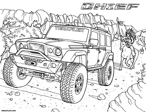 safari jeep coloring page  getcoloringscom  printable