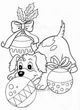 Coloring Christmas Pages Printable Puppy Light Colouring Animal Book Card Sheets Winter Adult Drawing Dogs Adults Pokemon Kids Color Colorear sketch template