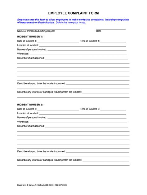 49 employee complaint form and letter templates template fill out
