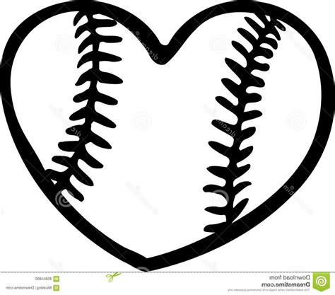 stock illustration baseball heart ball stitches image