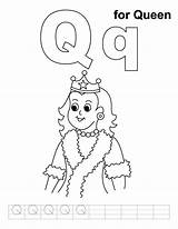 Queen Coloring Letter Pages Handwriting Alphabet Practice Worksheets Preschool Kids Bestcoloringpages Abc Popular Number sketch template