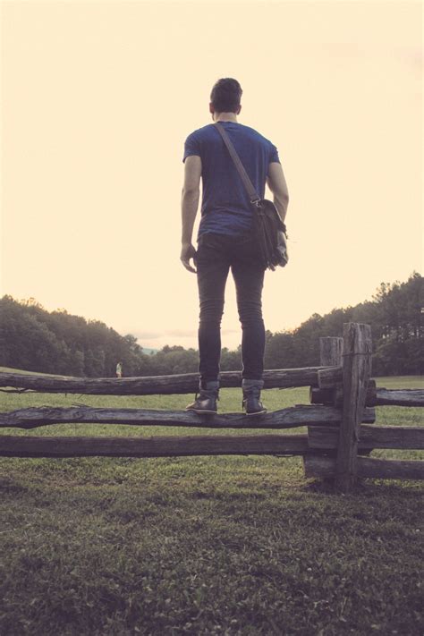 images man grass walking person fence sunset meadow countryside morning boy