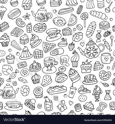 cakes  sweets seamless pattern   design vector image