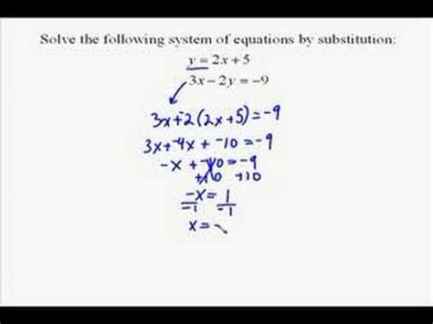 solving  system  equations  substitution youtube
