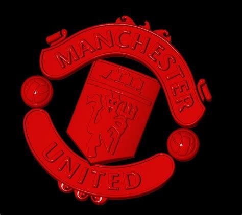 manchester united football club  logo  model  printable cgtrader