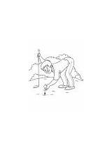 Golfer Taking Coloring Position Tee Shot sketch template