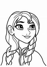 Frozen Anna Coloring Printable Princess Pages Elsa Color Print Beautiful sketch template