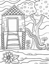 Coloring Pages Summer Printable Summertime Backyard Playground Printables Sheets Doodles Color Classroomdoodles Doodle Colouring Sheet Cute Book Colour sketch template