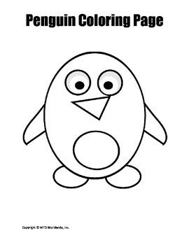 printable penguin coloring page worksheet  lesson machine tpt