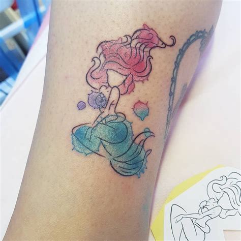 Watercolor Ariel With Images Princess Tattoo Disney