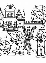 Halloween Coloring Pages Spooky Scary Print Costumes Fun Printable Safety Tricking Treats Costume Clipart Color Kids House Haunted Crayola Getcolorings sketch template