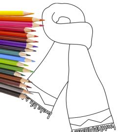 winter scarf outline drawing coloring page