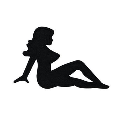 Right Facing Trucker Mudflap Girl Patch Black Silhouette Woman