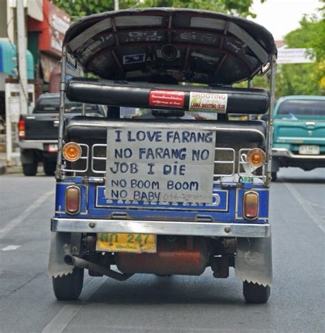 Everything About Bangkok — A Funny Sign At The Back Of Tuk Tuk In