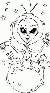 Coloring Peace Alien Aliens Finished Come sketch template