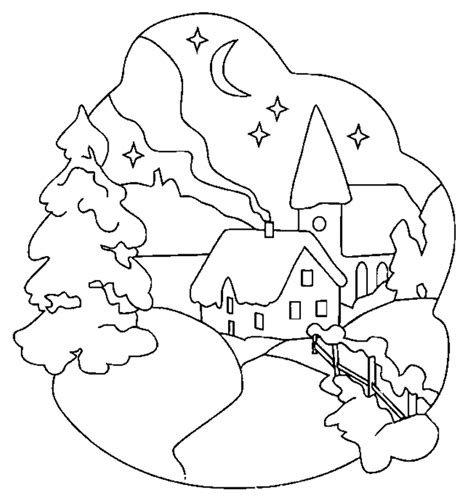 printable coloring pages  winter scenes coloring home