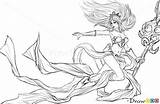 Legends League Janna Draw Drawings Coloring Pages Lol Choose Board Step Le sketch template