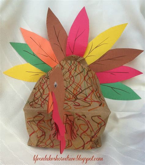 paper bag turkey craft  kids life  lakeshore drive