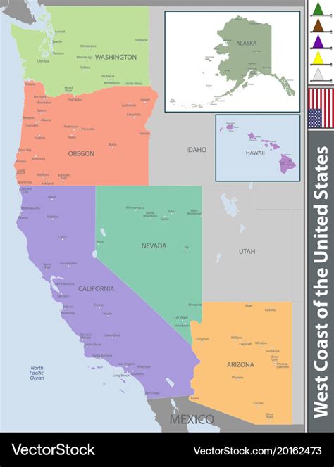 west coast   united states royalty  vector image
