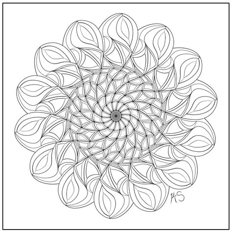 mandala relaxation coloring page coloring home
