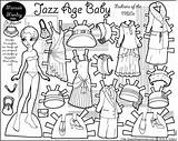 Paper Doll Coloring Printable Pages Baby Dolls Jazz Age 1920s Print Clothes Historical Paperthinpersonas Fashion Color Fashions Monday Marisole Colouring sketch template