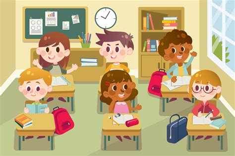 children  classroom  vector art  vecteezy