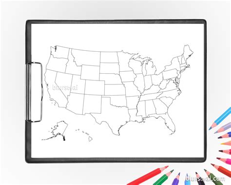 printable  map  states  coloring adult coloring page  map