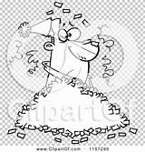 Confetti Pile Party Man Outlined Coloring Clipart Vector Cartoon Toonaday sketch template