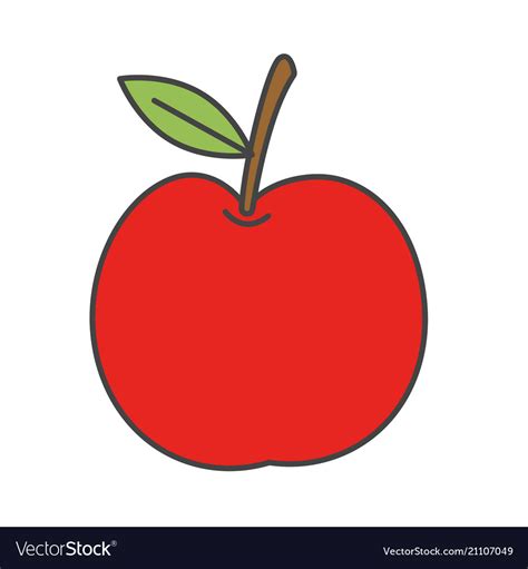 cartoon simple red apple isolated royalty  vector image