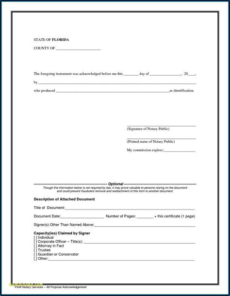 notary acknowledgement form form resume examples wjydvpgvk