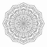 Mandala Circular Ornamental Colorare Pagine Circolare Floreale Profilo Ornamentale Nero sketch template