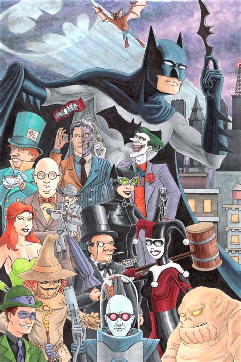 batmans rogues gallery  robert bakers commissions  comic art