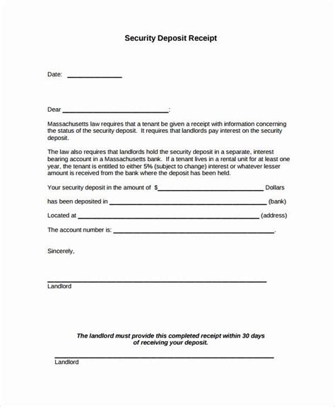 security deposit request form  shown   file