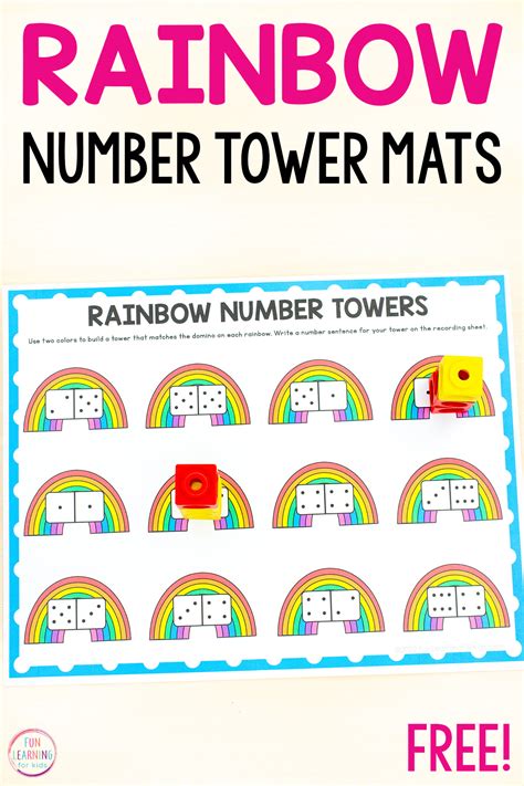 rainbow number towers  printable math activity