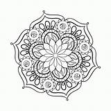 Coloring Adult Pages Mandala Adults Printable Pdf Flower Zentangle Paisley Print Clipart Vector Stylized Elegant Stock Sheet Lotus Color Coloringbookfun sketch template