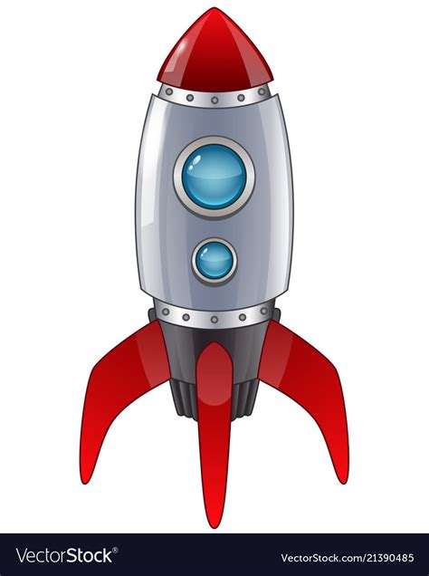 rocket launch cartoon royalty  vector image