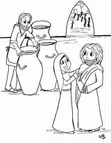 Wine Water Into Jesus Coloring Turns Getdrawings sketch template
