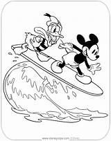 Mickey Coloring Classic Pages Donald Friends Surfing Disneyclips Pdf sketch template