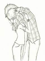 Drawing Boy Anime Girl Couple Holding Hands Cute Friends Walking Friend Sad Drawings Short Easy Guy Behind Hugging Sketch Hug sketch template