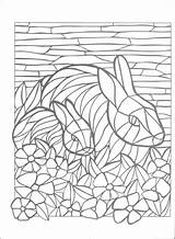Mosaic Coloring Pages Animal Adults Coloring4free Rabbits Getcolorings Printable Getdrawings Adult Kids Colorings sketch template