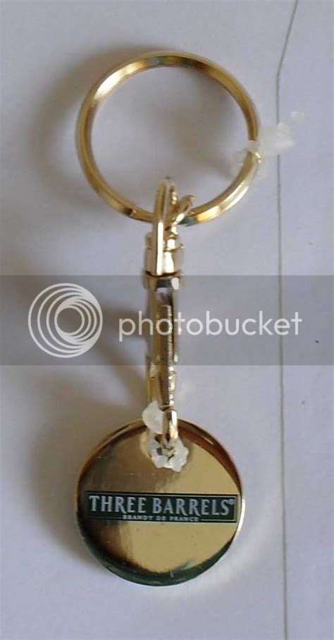 official three barrels brandy key ring locker coin £5 ebay