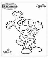 Pajanimals Coloring Pages Kids Apollo Party Cartoon Pajama Pancake Sproutonline Crafts Sprout Universal sketch template