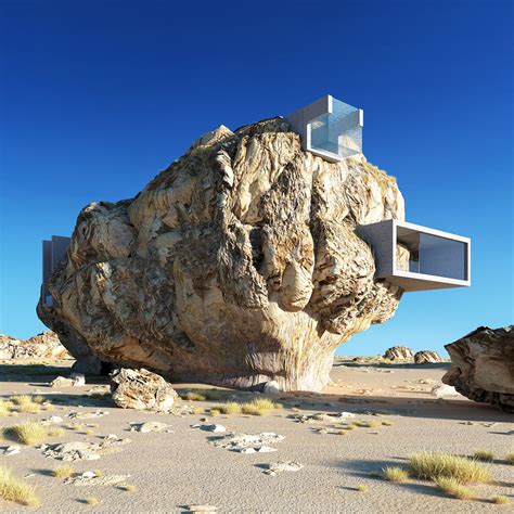 amey kandalgaonkar imagines home built into giant boulder