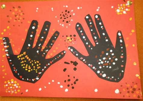 Art With Mrs Baker Aboriginal Hand Print Art Handprint Art