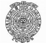 Calendar Mayan Aztec sketch template
