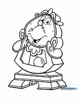 Coloring Pages Cogsworth Disney Belle Princess Beast Beauty Printables Clipart Face Troll Invitations Template Tags Disneyclips Mrs Potts Stationary Cards sketch template