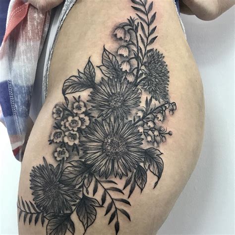 Floral Thigh Tattoo Designs