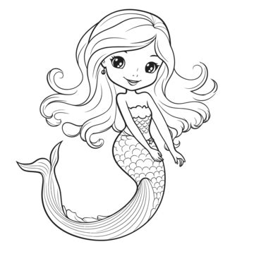 mermaid coloring pages  girls outline sketch drawing vector mermaid