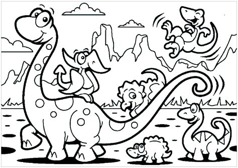 dinosaur family dinosaurs kids coloring pages