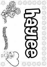 Haylee Name Coloring Pages Color Online Print Sign Hellokids sketch template